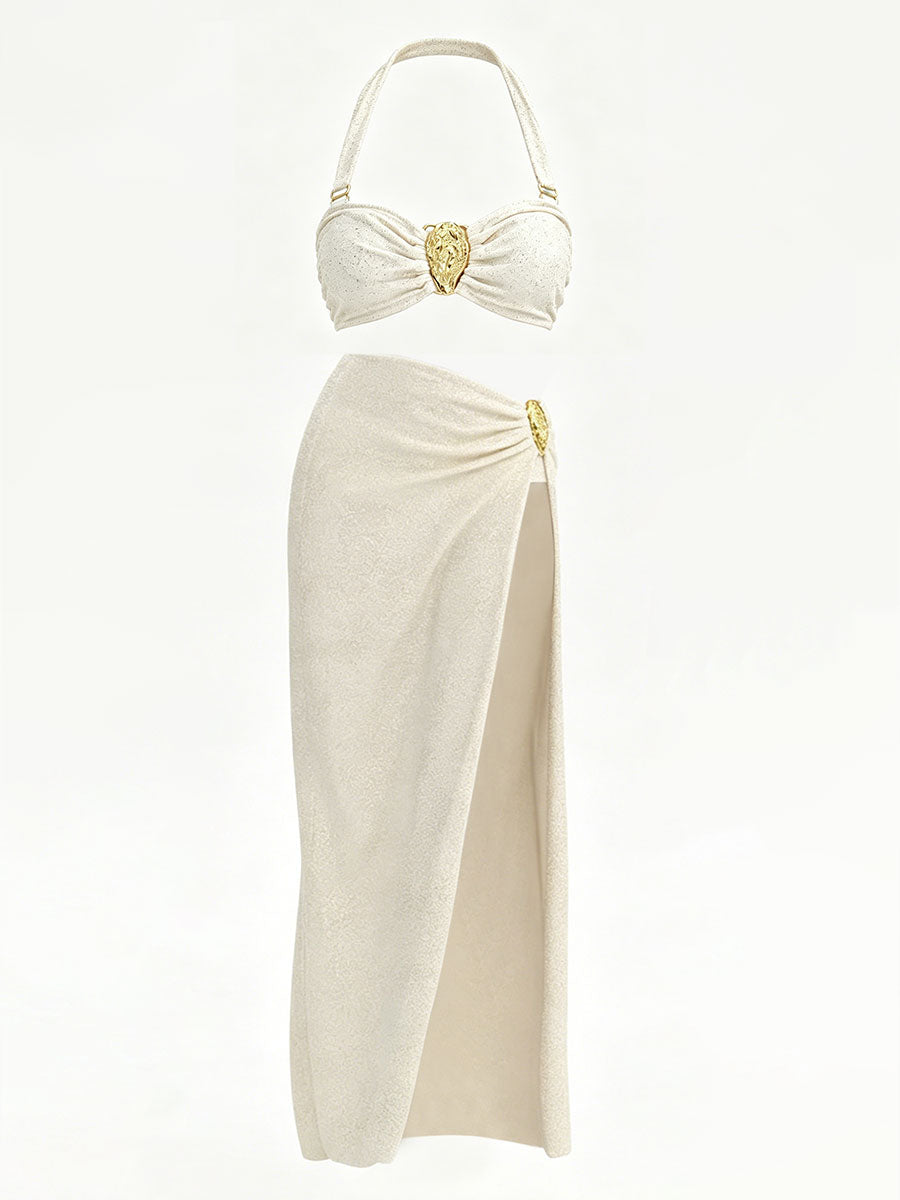 Halter Bandeau Bikini Set with Wrap Skirt - product image 1 | CERYNA