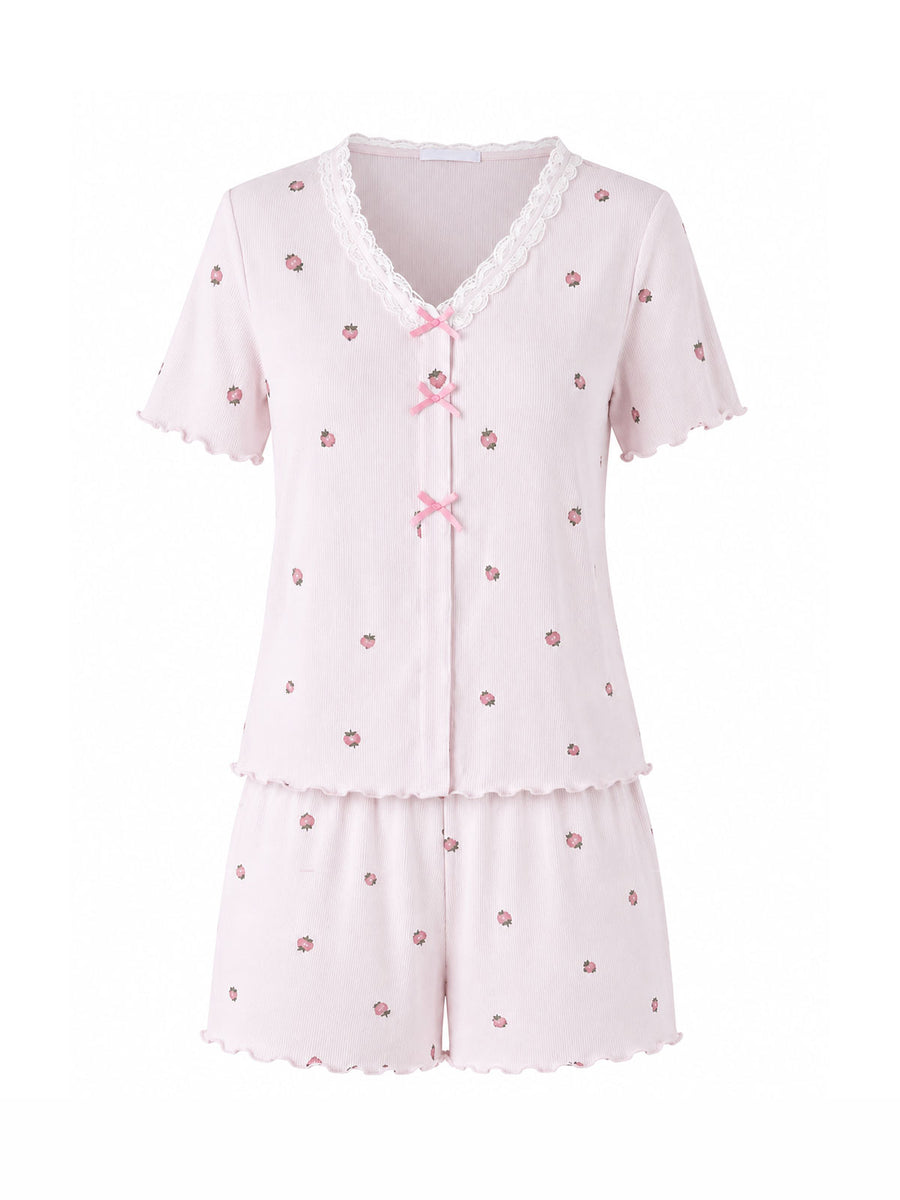 Cynthia Ribbed Pajama Short Set - product image 1 | CERYNA