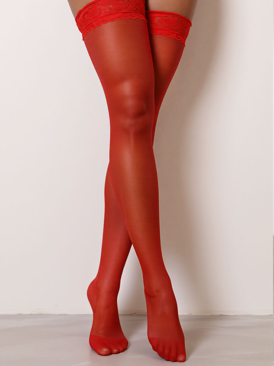 Baroque Lace Top Thigh High Stockings - One Size