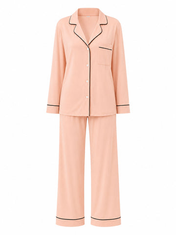 Classic Knit Long Pajama Set