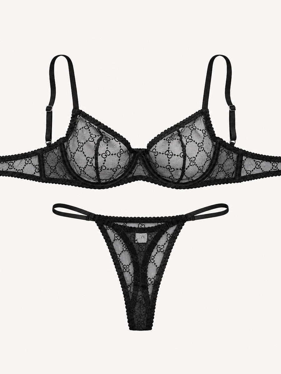 Liza Black Lace Lingerie Set - product image 1 | CERYNA