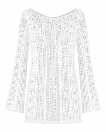 Beachwear Crochet Cover-Up Mini Dress
