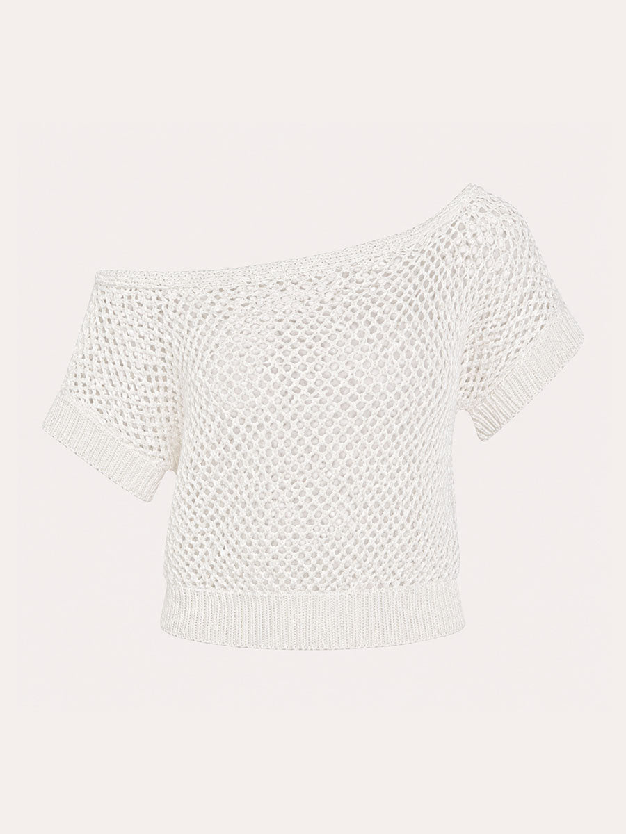 Azure Crochet Crewneck Sweater - product image 1 | CERYNA