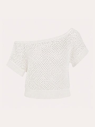 Azure Crochet Crewneck Sweater