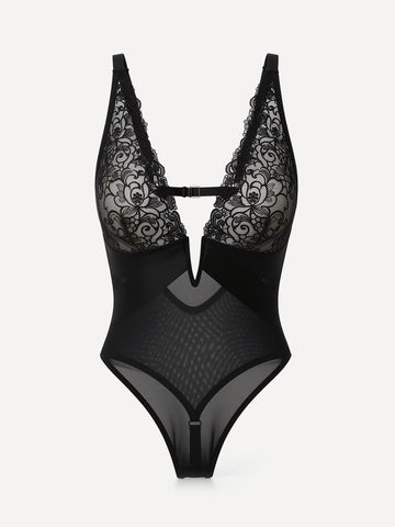 Plunge Mesh Bodysuit