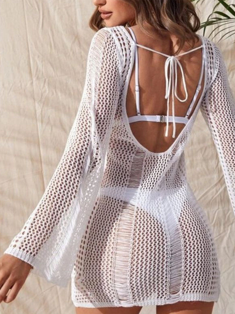 Beachwear Crochet Cover-Up Mini Dress - product image 3 | CERYNA
