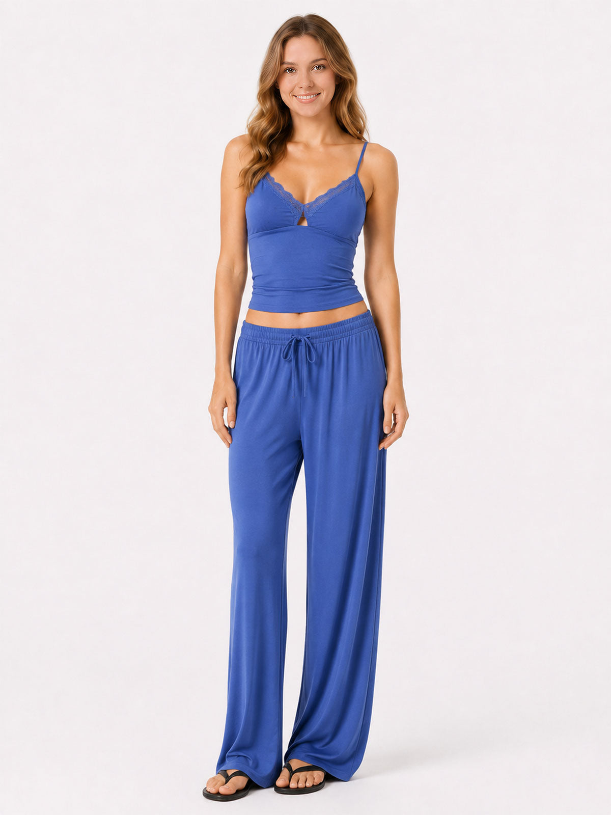 Lace-Trim Tank Top & Long Pajama Pant - product image 2 | CERYNA