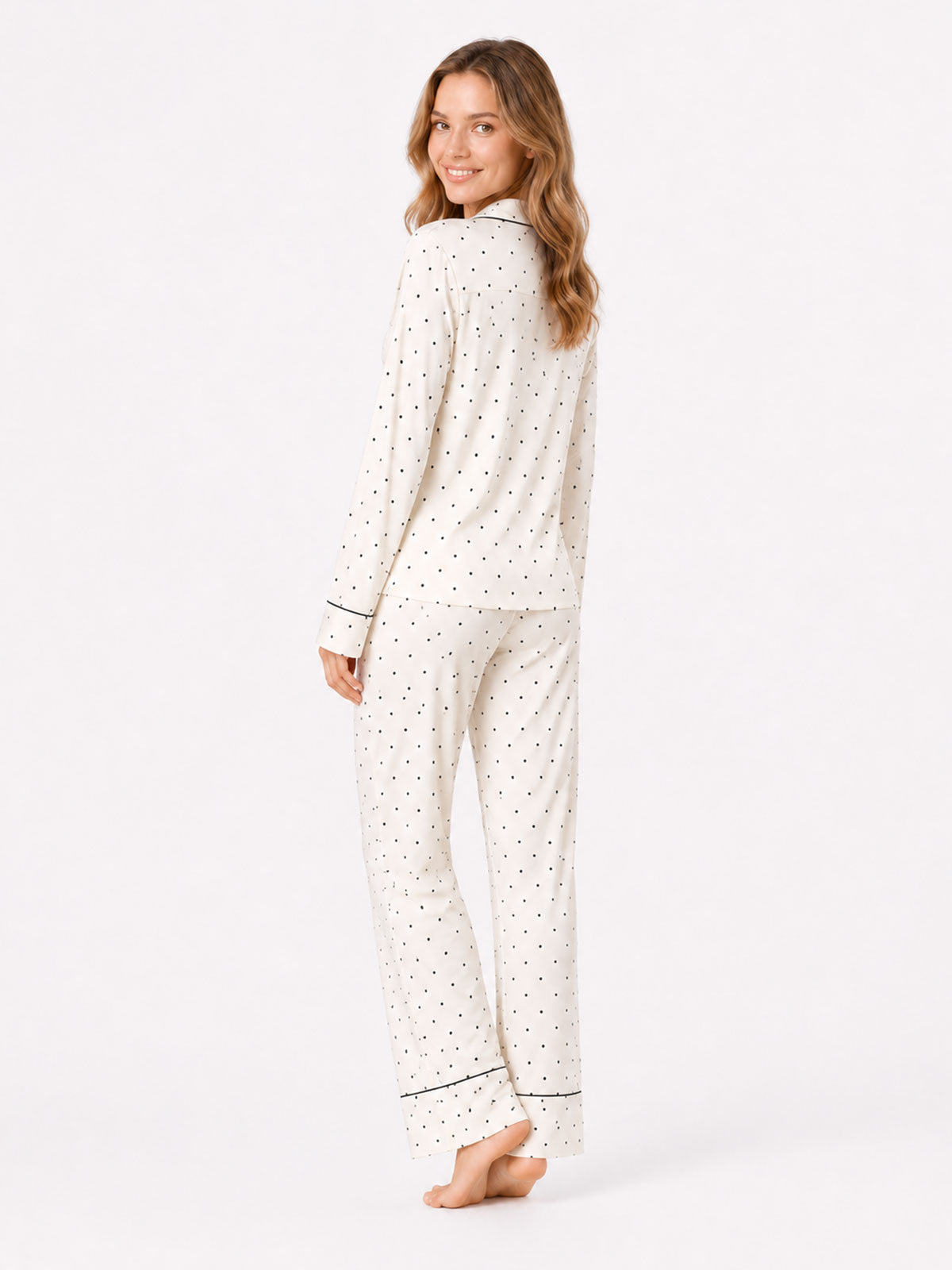 Silky Satin Polka Dot Pajama Set - product image 4 | CERYNA