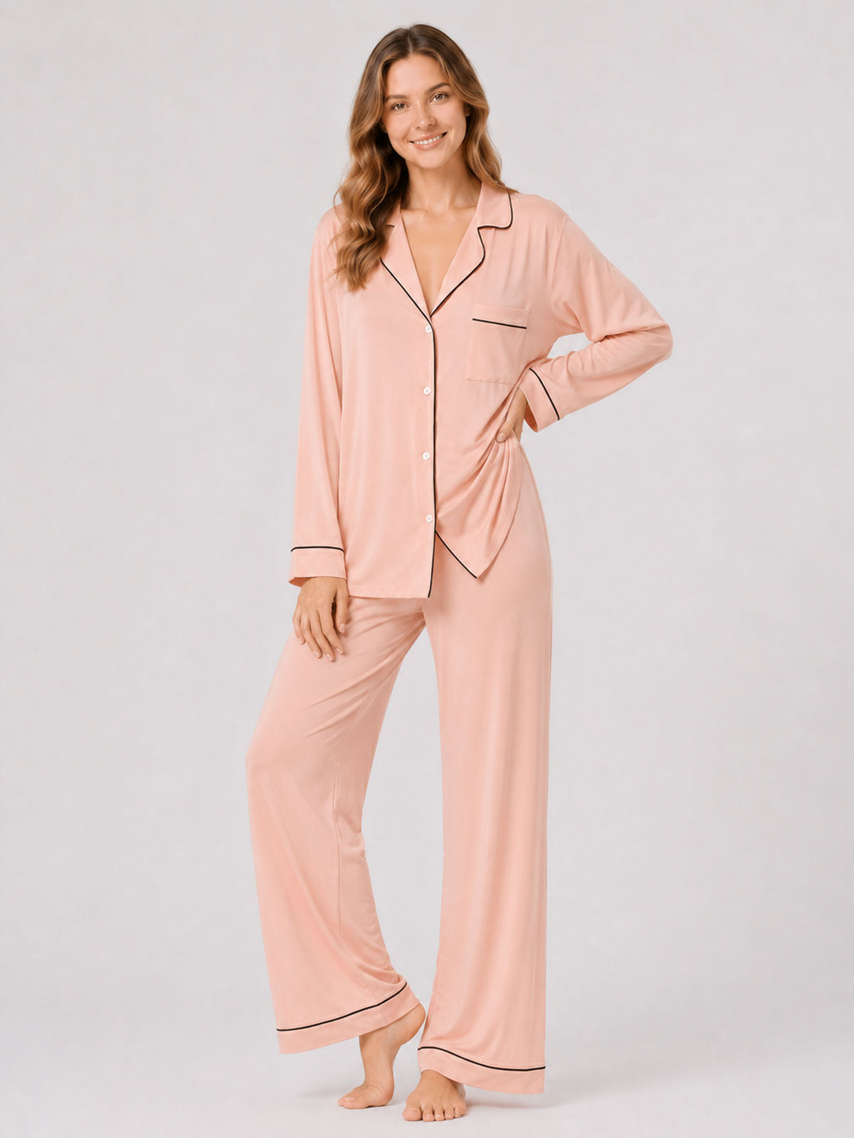 Classic Knit Long Pajama Set - product image 2 | CERYNA