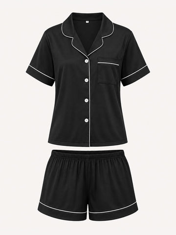 Olivia Button-Front Pajama Set
