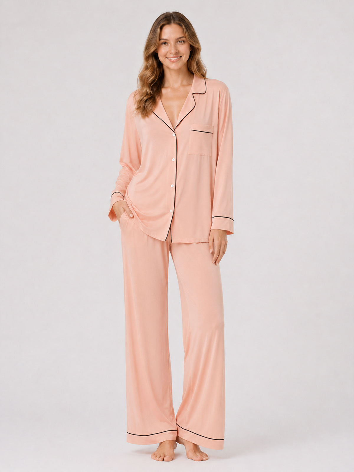 Classic Knit Long Pajama Set - product image 4 | CERYNA