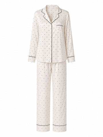 Silky Satin Polka Dot Pajama Set