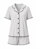 Button Up Short Pajama Set