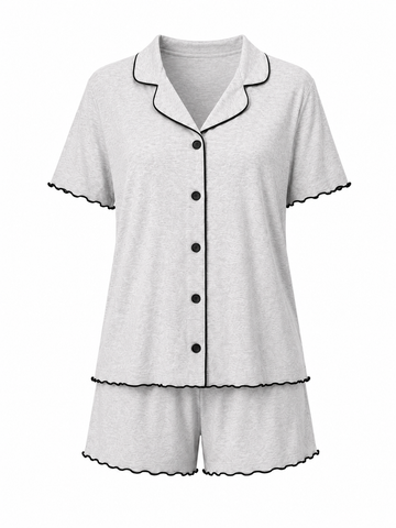 Button Up Short Pajama Set