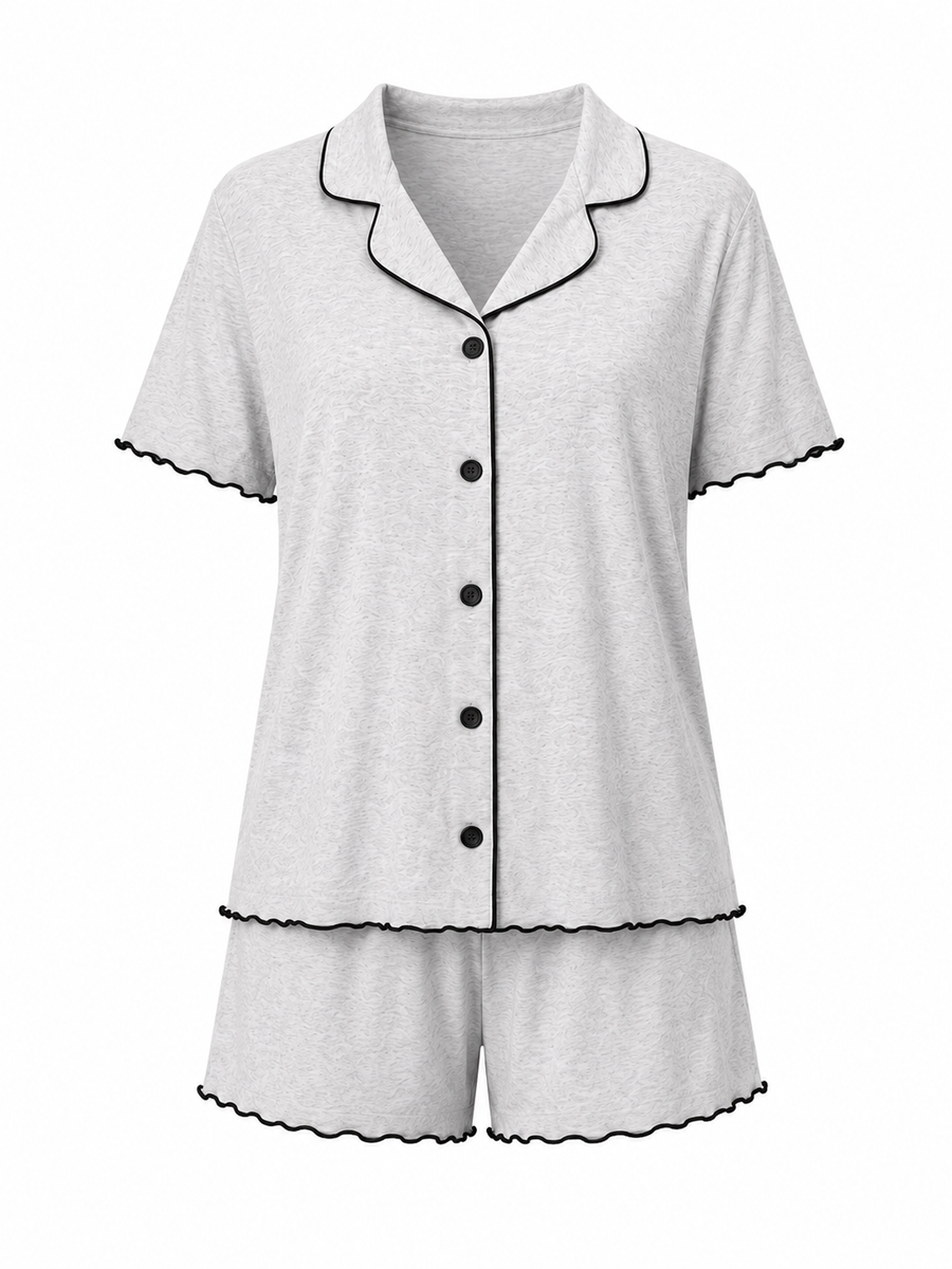 Button Up Short Pajama Set - product image 1 | CERYNA