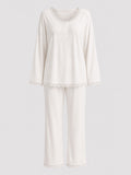 Lace-Trim Knit Pajama Set
