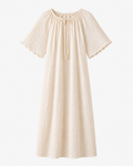 Textured Tie-Up Midi Nightgown