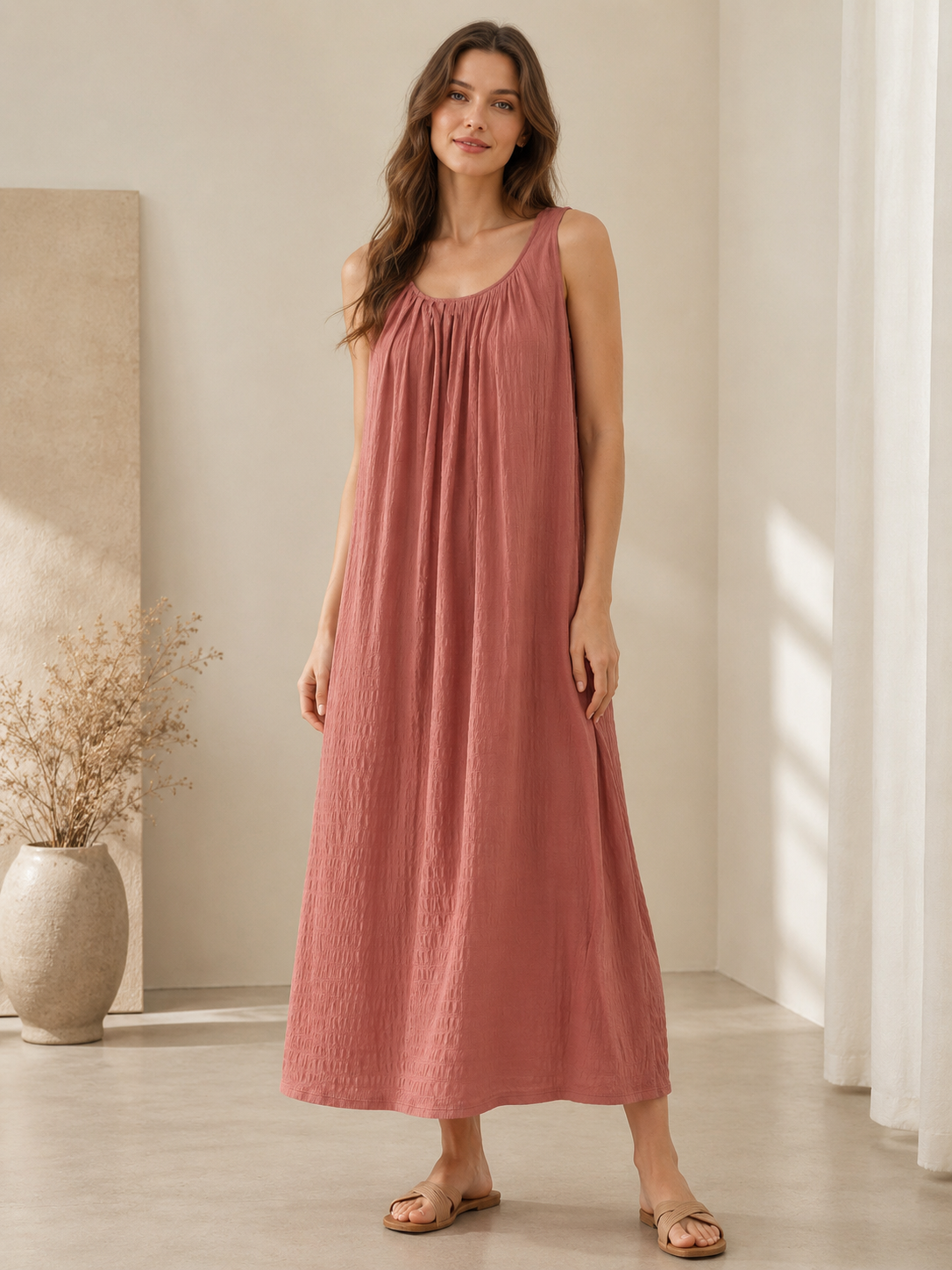 Mireille Textured Maxi Nightgown - product image 2 | CERYNA