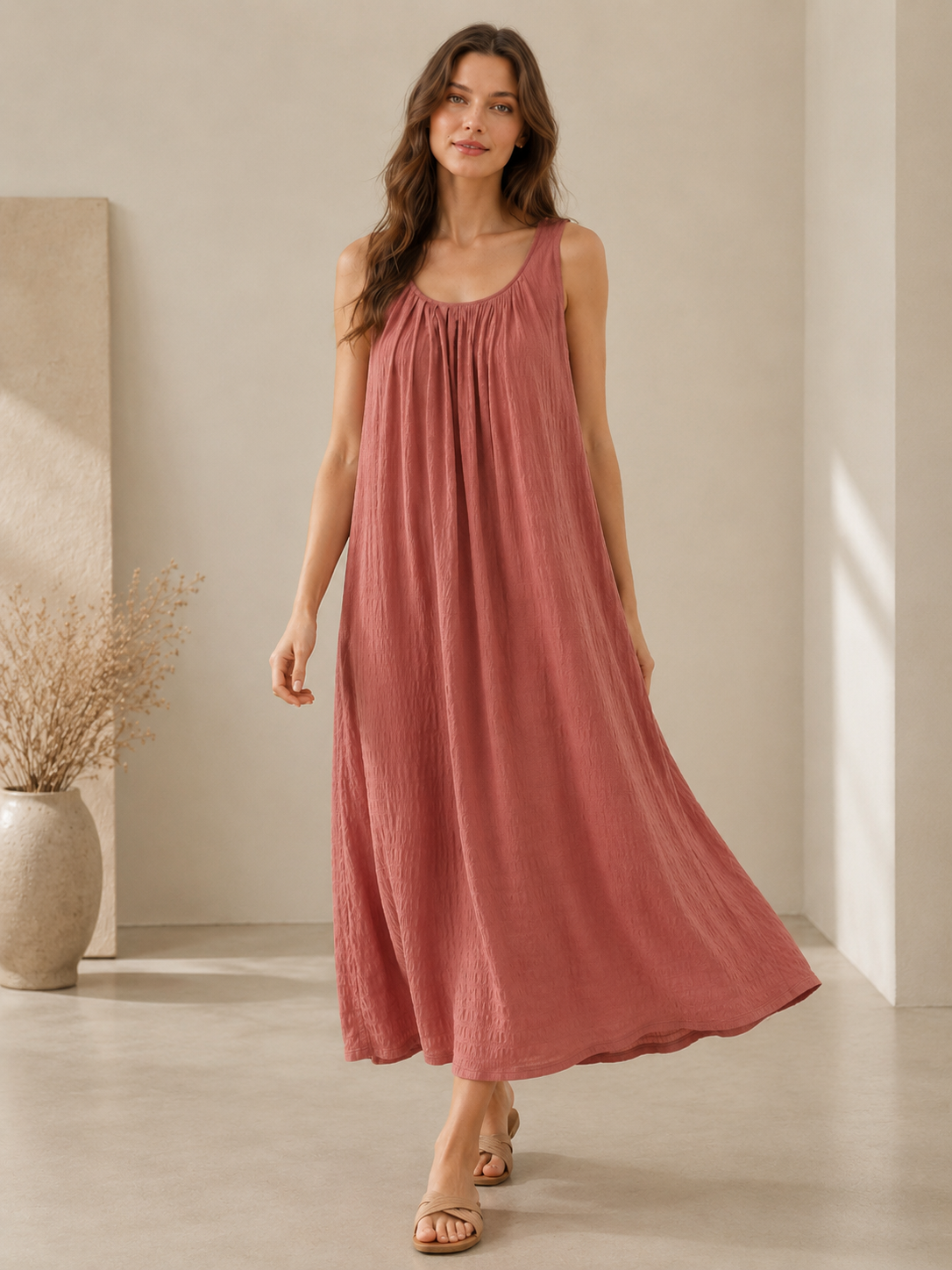 Mireille Textured Maxi Nightgown - product image 4 | CERYNA
