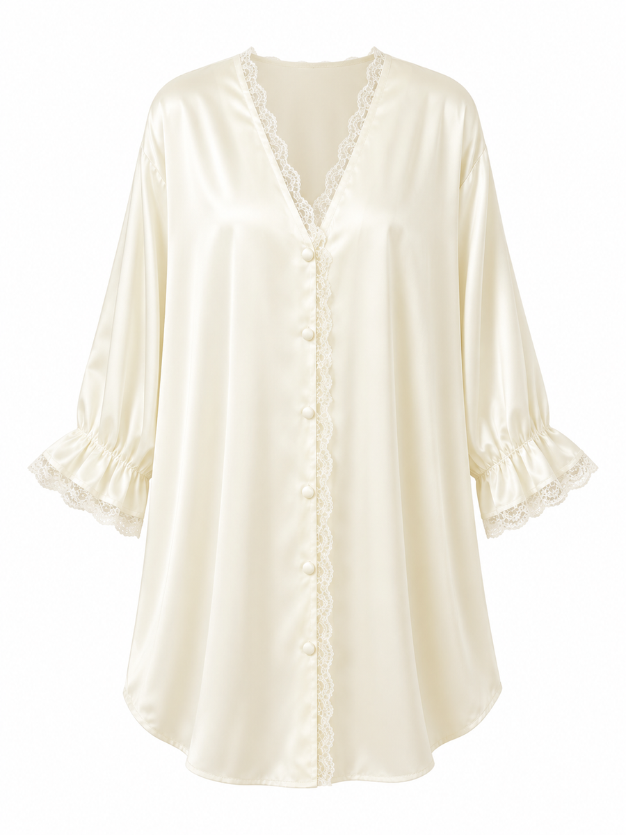 Lucie Lace-Trim Sleep Shirt - product image 1 | CERYNA