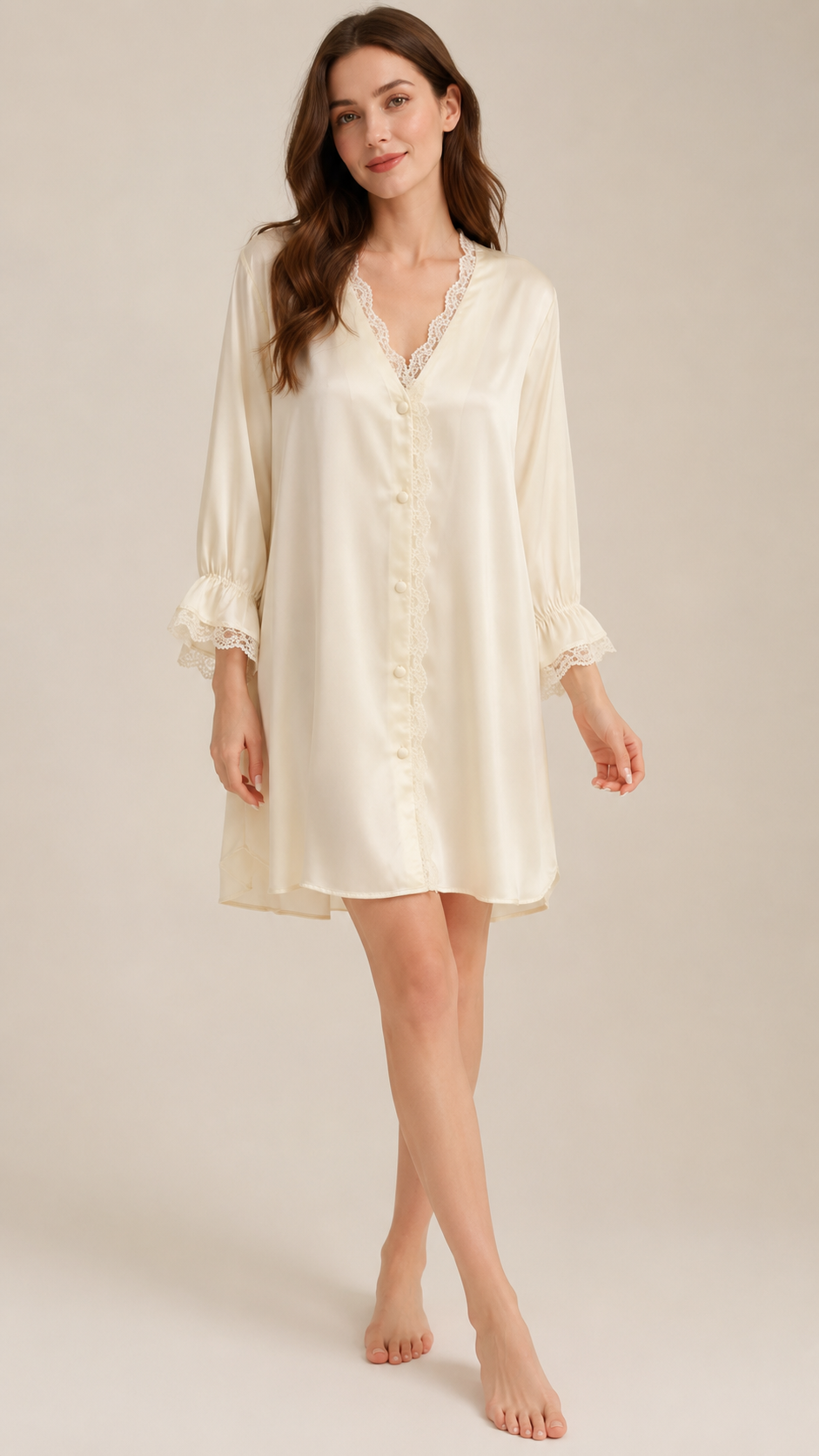 Lucie Lace-Trim Sleep Shirt - product image 2 | CERYNA
