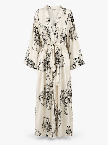 Leopard Satin Long Robe