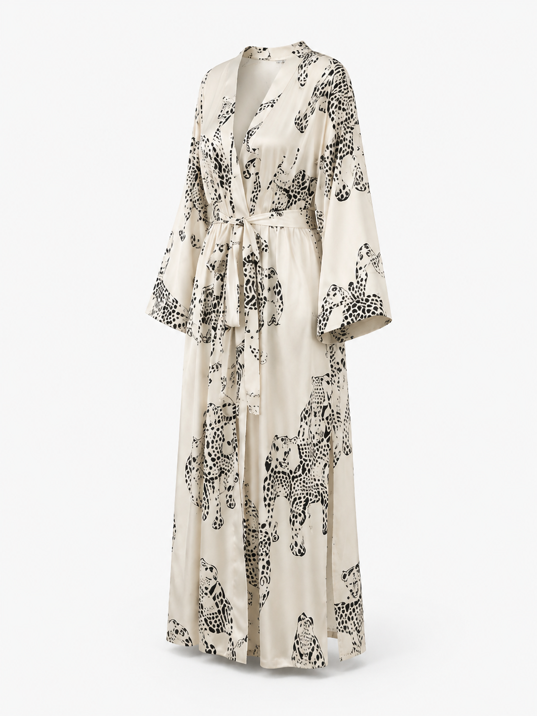 Leopard Satin Long Robe - product image 6 | CERYNA