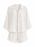 Stripe Boxy Shorts Pajama Set