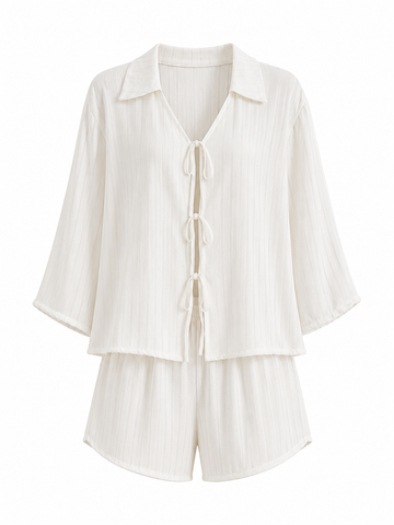 Stripe Boxy Shorts Pajama Set