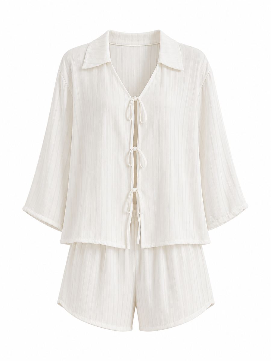 Stripe Boxy Shorts Pajama Set - product image 1 | CERYNA