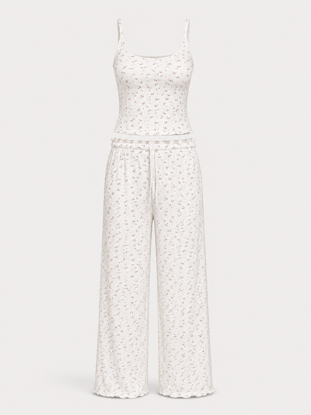 Ditsy Floral Ribbed Pajama Set - product image 1 | CERYNA