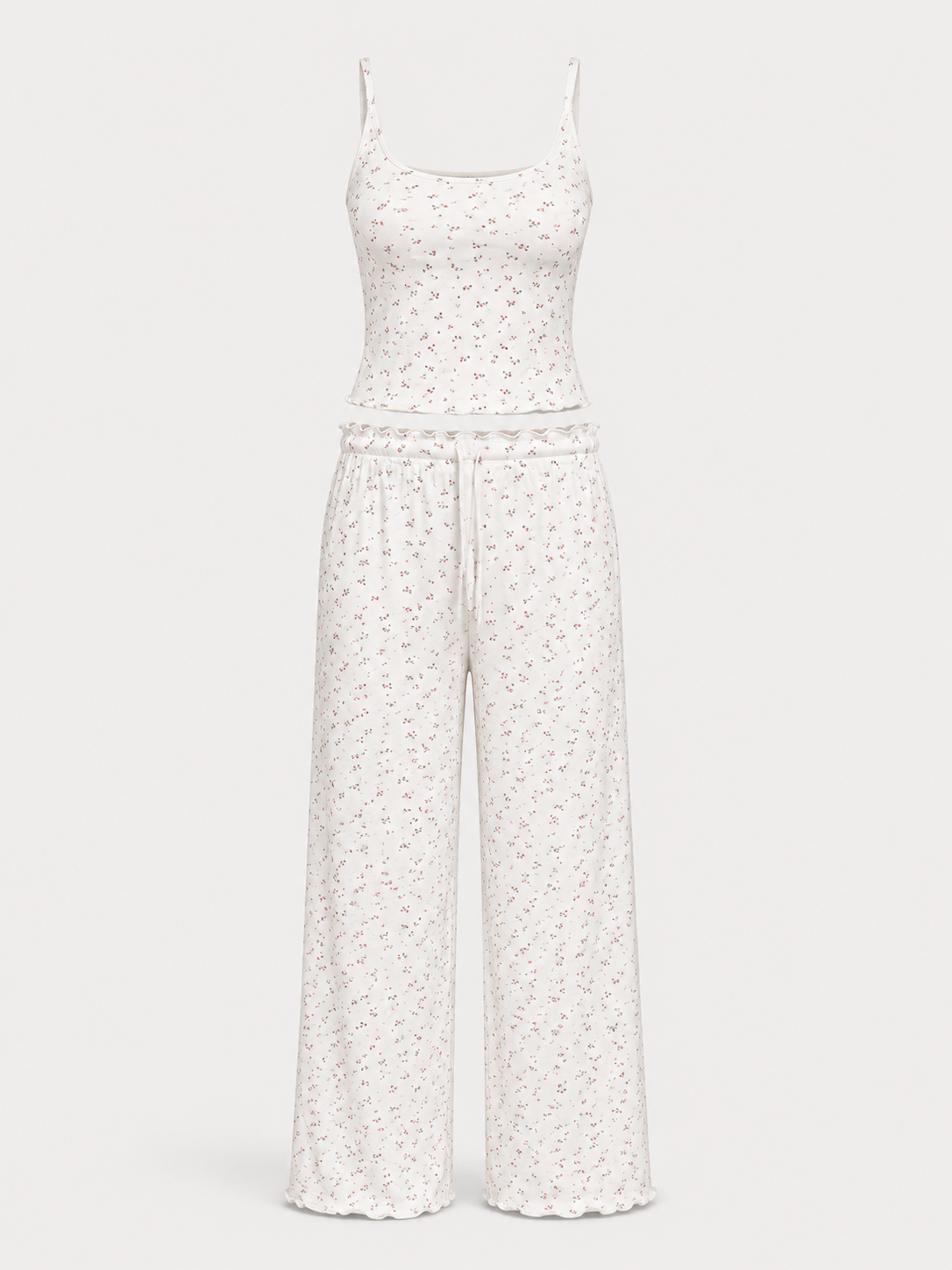 Ditsy Floral Ribbed Pajama Set - product image 1 | CERYNA
