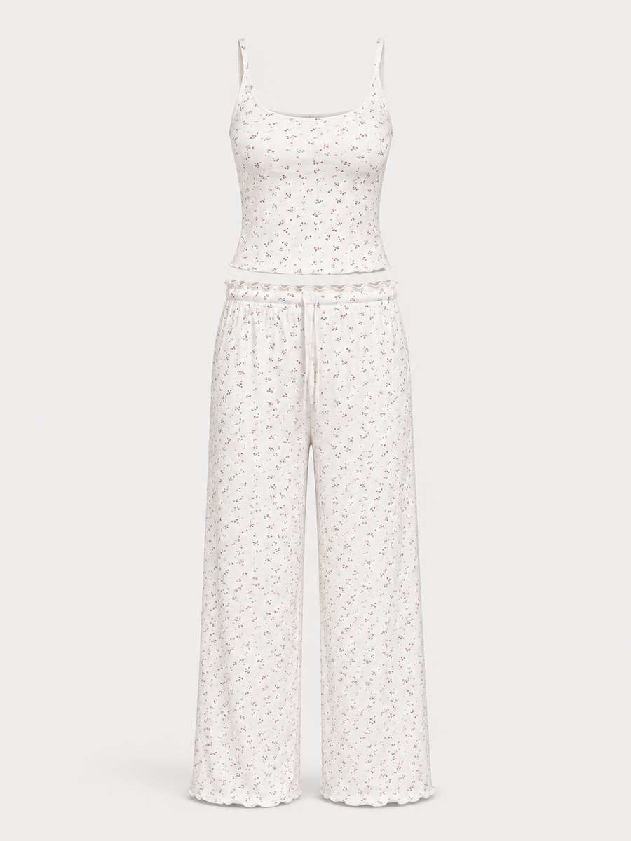 Ditsy Floral Ribbed Pajama Set - product image 1 | CERYNA