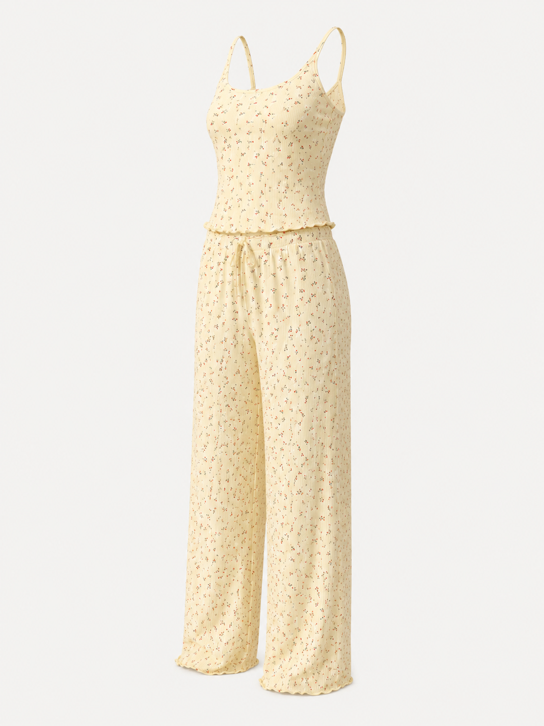 Ditsy Floral Ribbed Pajama Set - product image 7 | CERYNA