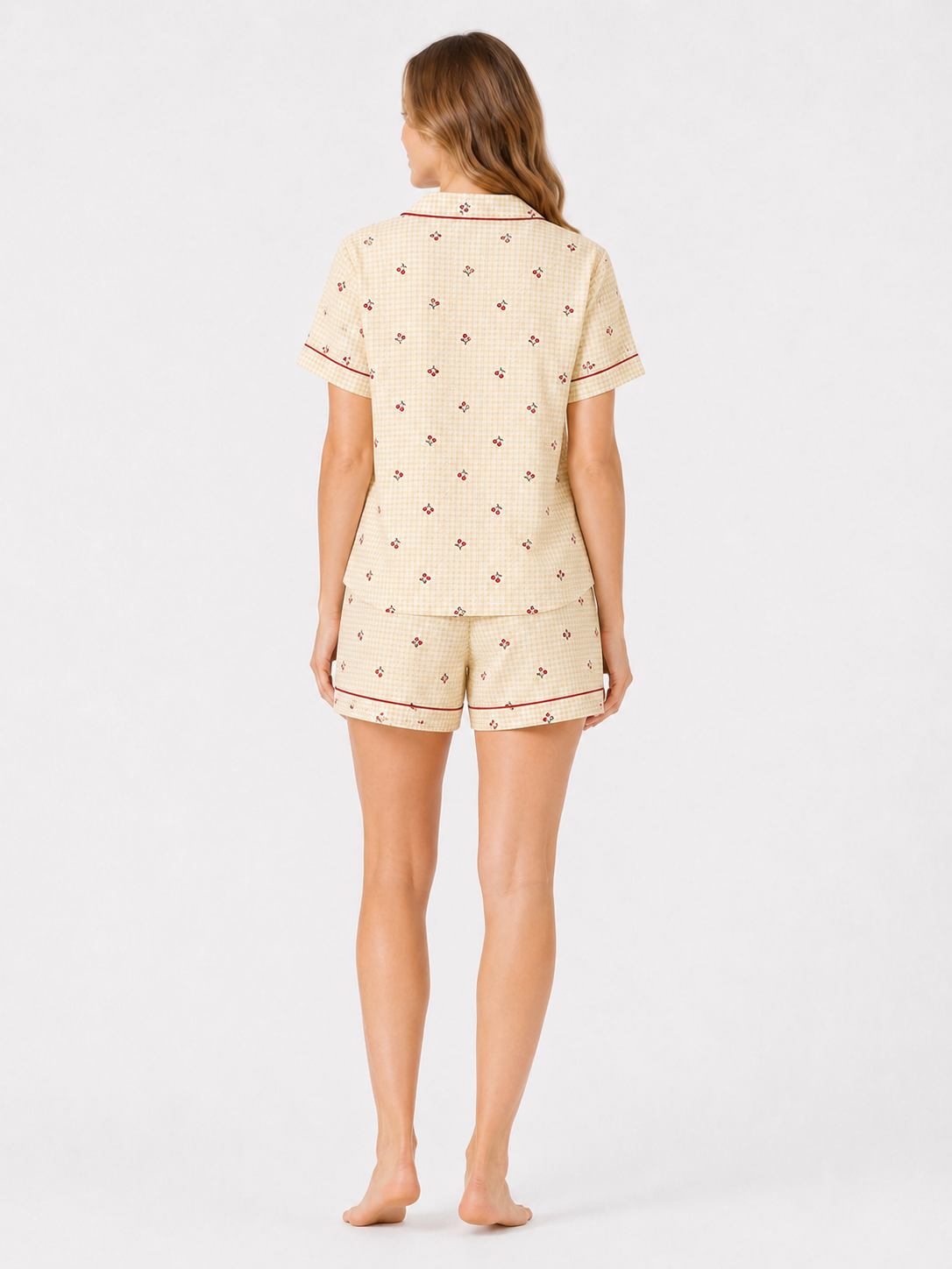 Cherry Gingham Short Pajama Set - product image 3 | CERYNA