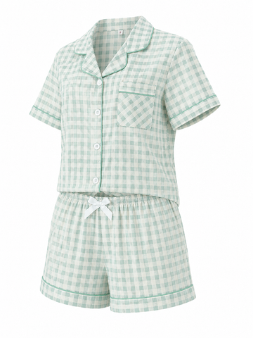 Gingham Short Pajama Set