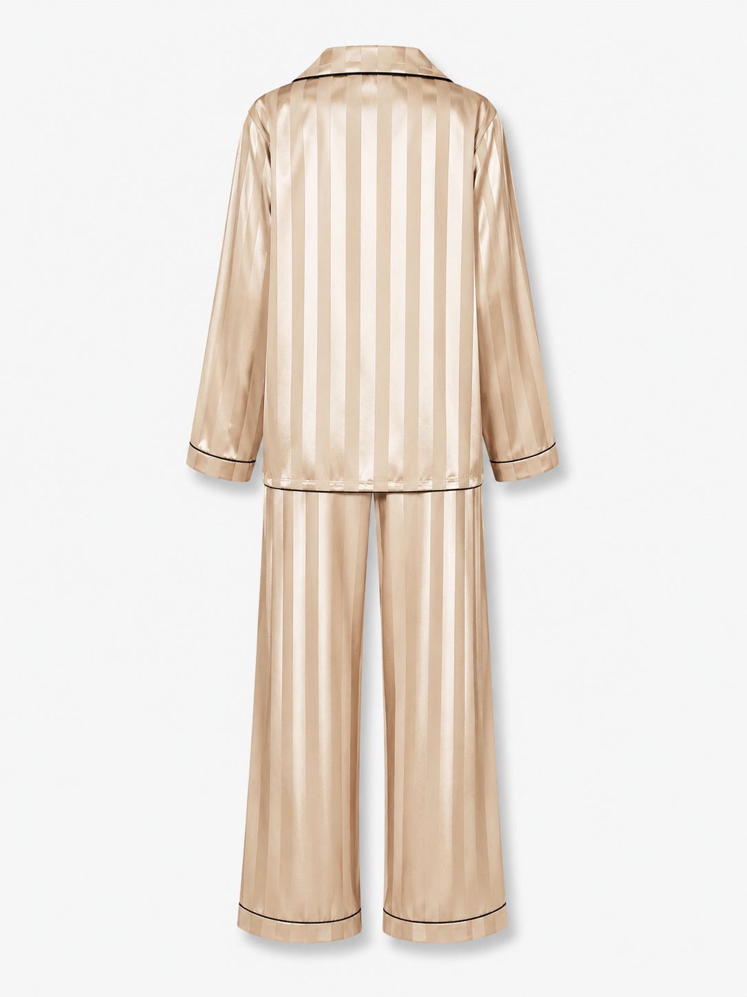 Jacquard Stripe Satin Long Pajama Set - product image 6 | CERYNA