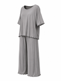 Lettuce Trim Wide-Leg Lounge Set