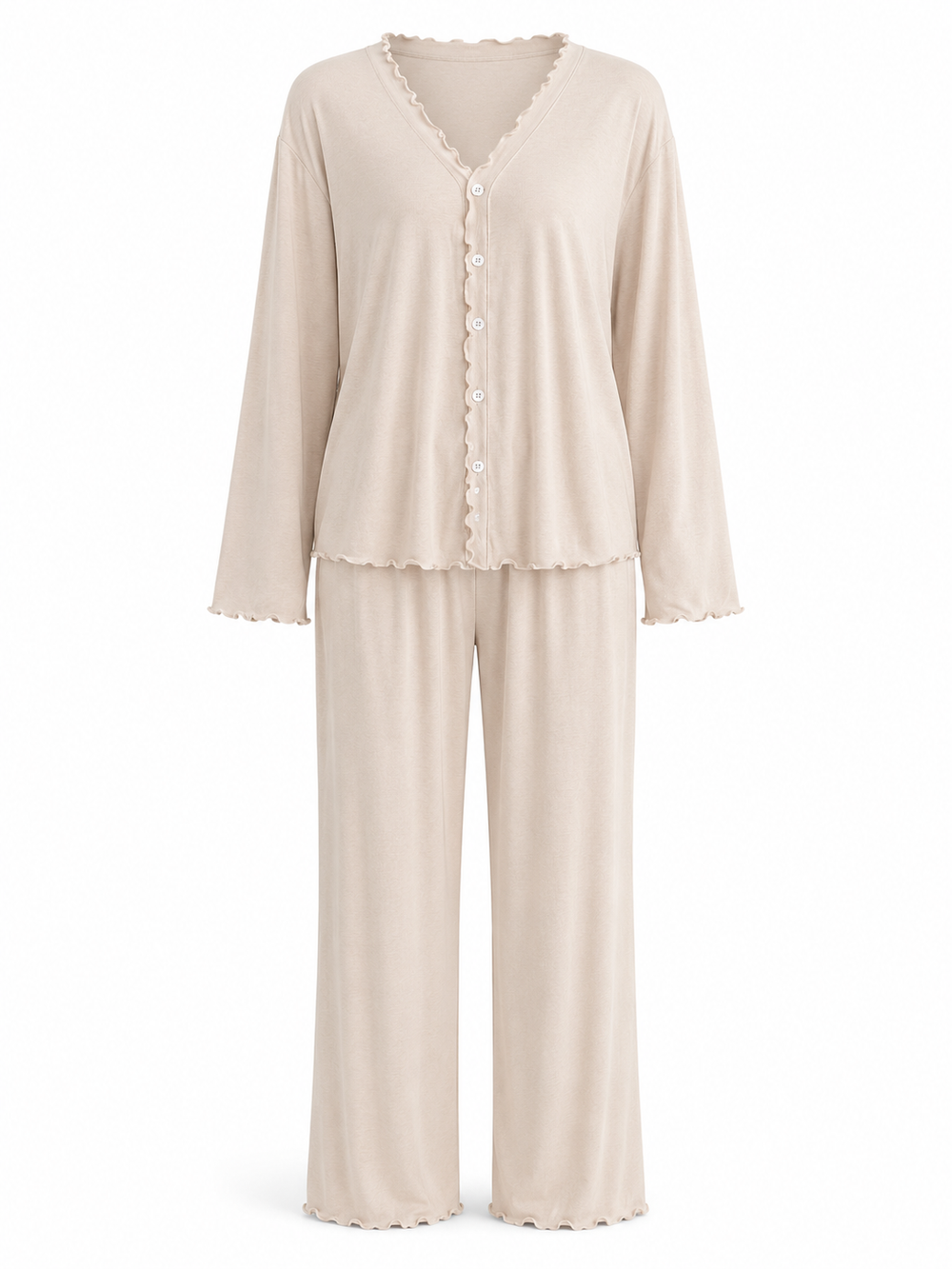 Lettuce Trim Long Pajama Set - product image 1 | CERYNA