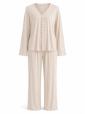Lettuce Trim Long Pajama Set