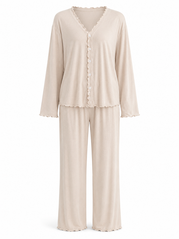 Lettuce Trim Long Pajama Set