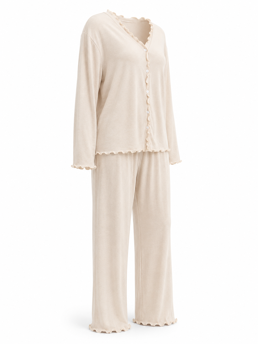 Lettuce Trim Long Pajama Set - product image 4 | CERYNA