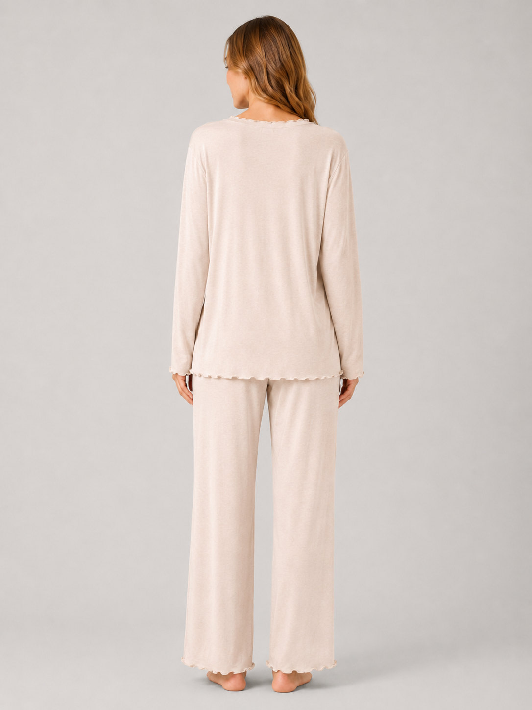 Lettuce Trim Long Pajama Set - product image 3 | CERYNA