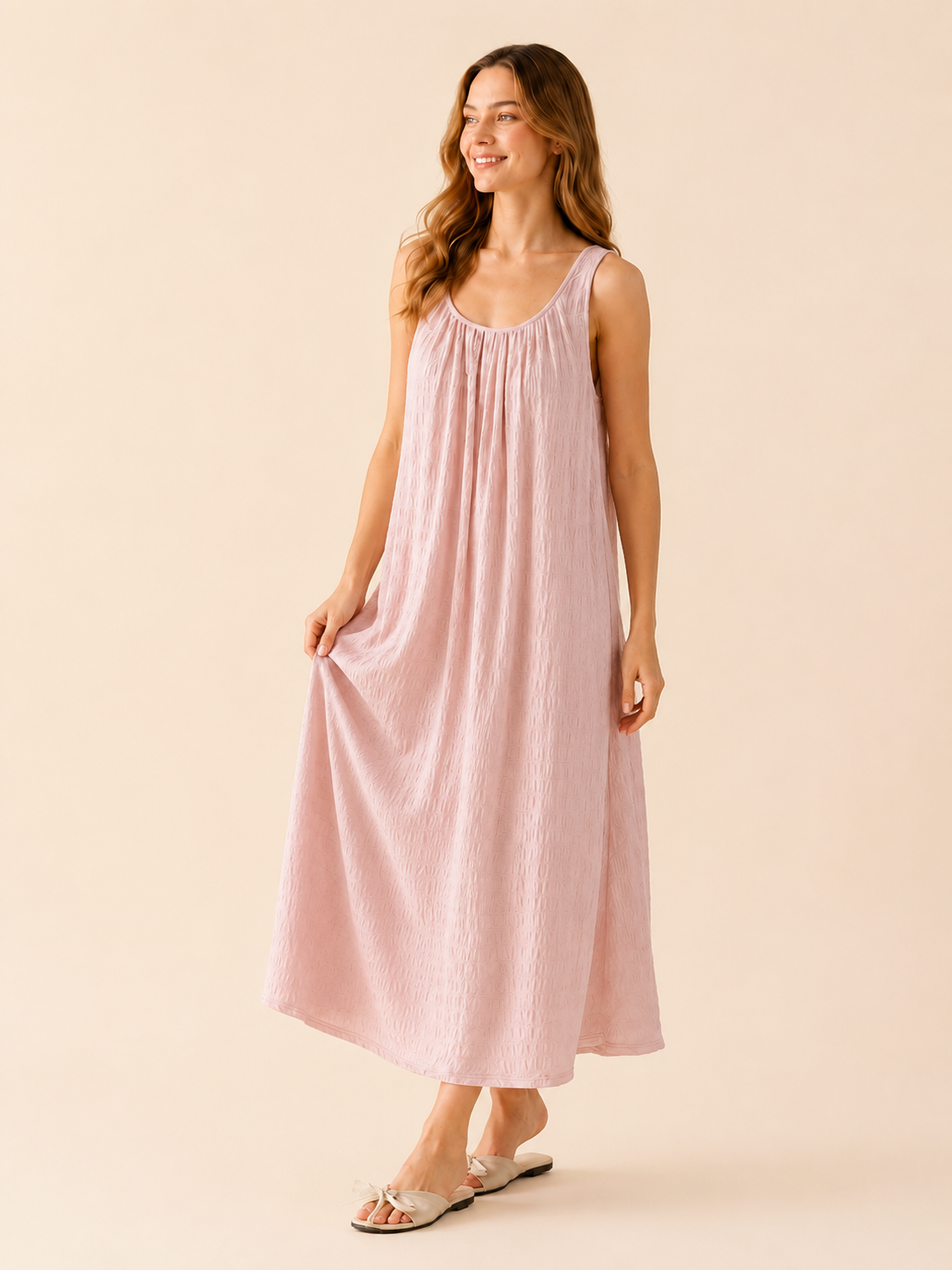 Mireille Textured Maxi Nightgown - product image 9 | CERYNA