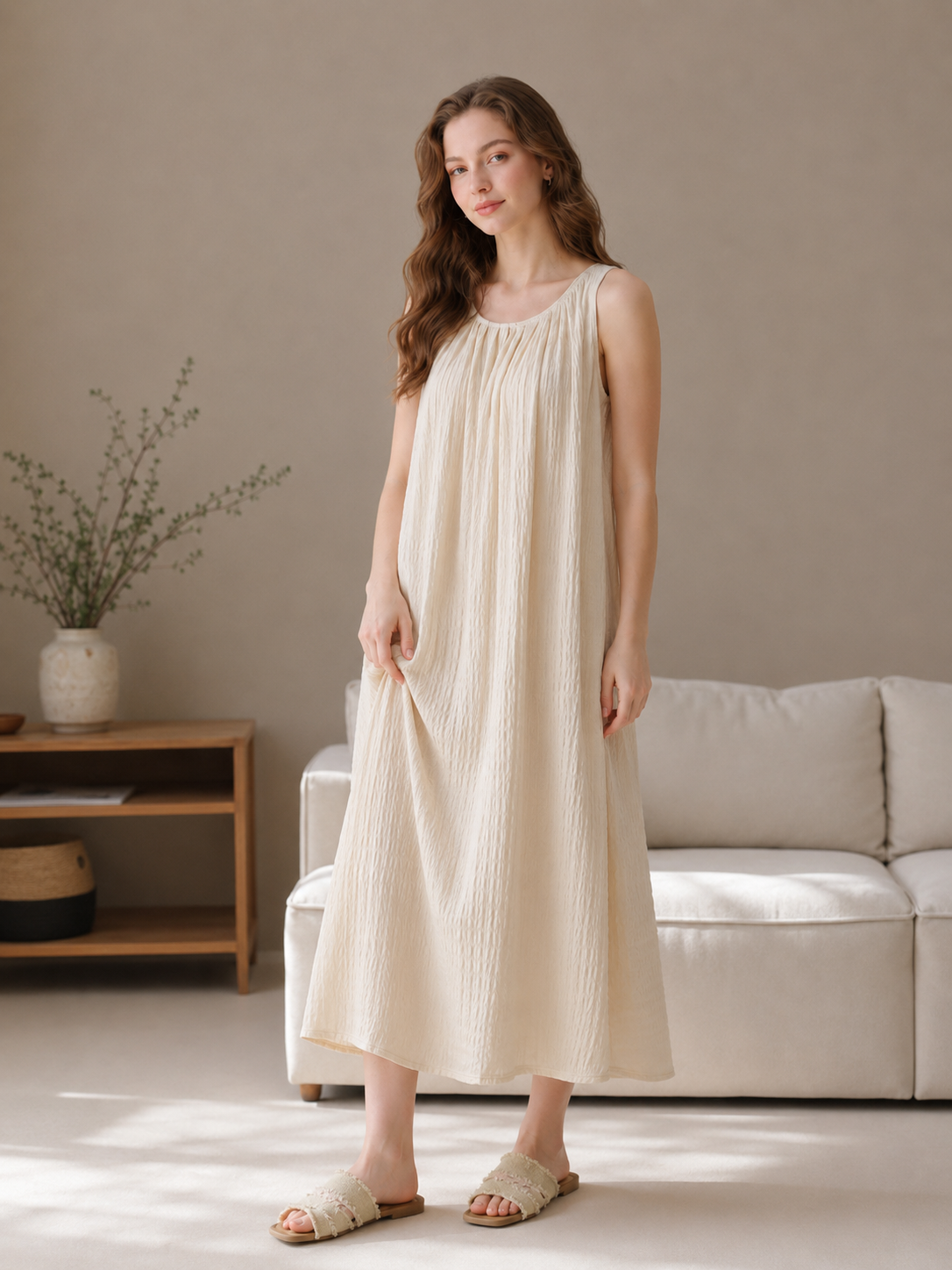Mireille Textured Maxi Nightgown - product image 12 | CERYNA